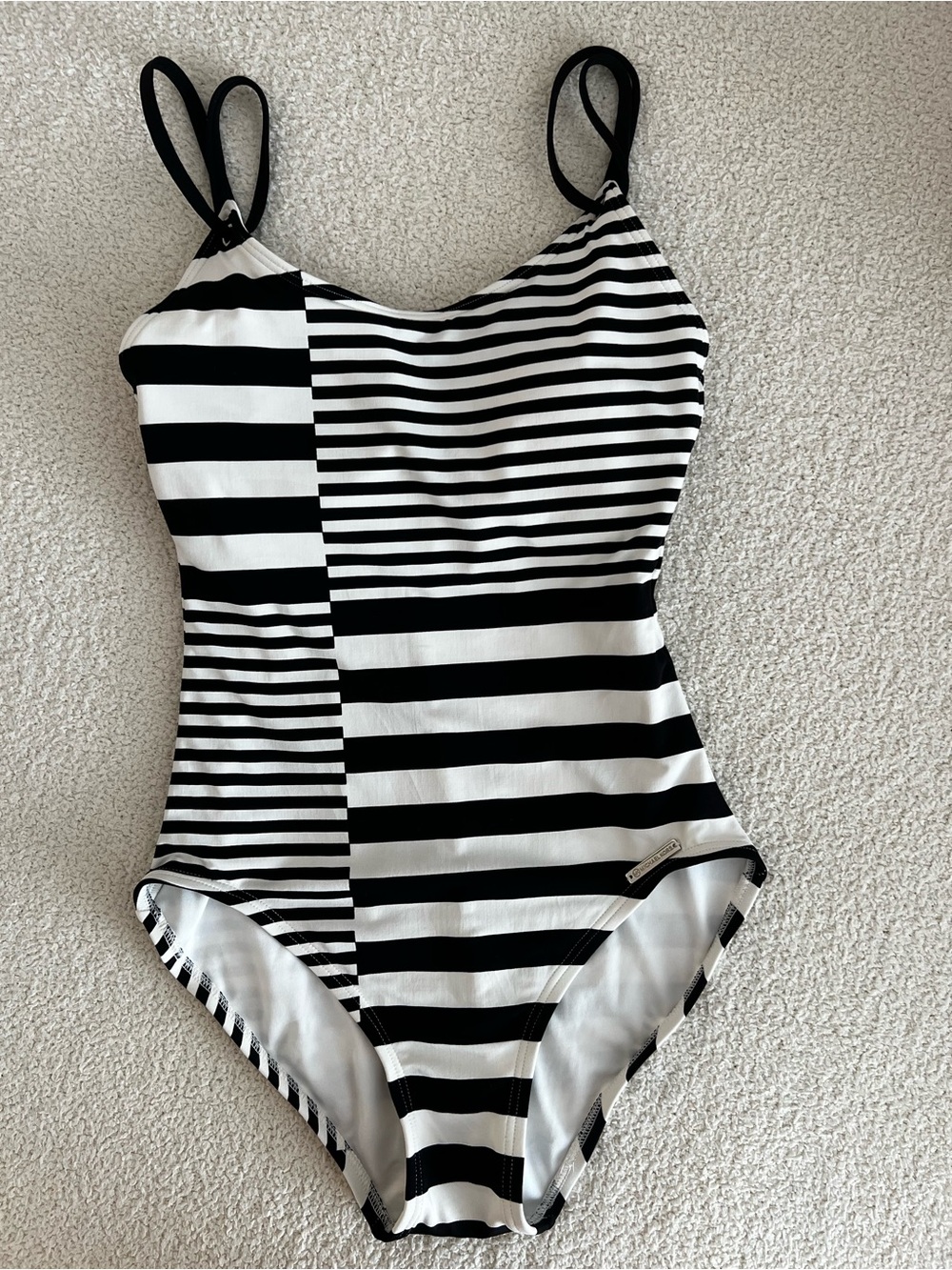 MICHAEL Michael Kors Black and White One-Piece Swimsuite